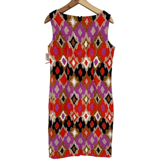 Kim Rogers Women’s Dress Sheath Sleeveless Red Multi Print Career Statement 10 - Picture 5 of 10
